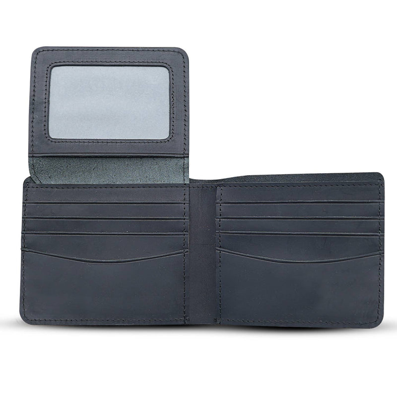 Genuine Leather Wallet with Flap Out ID Window