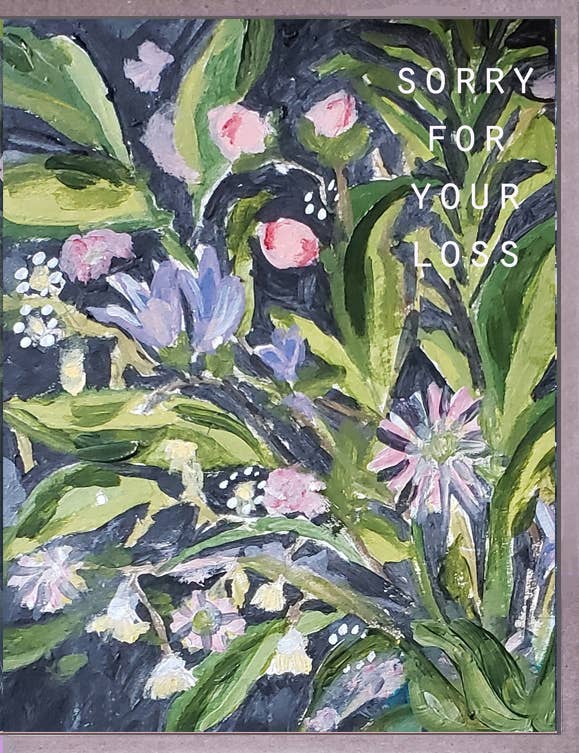 Purple Flowers Sorry For Your Loss Card
