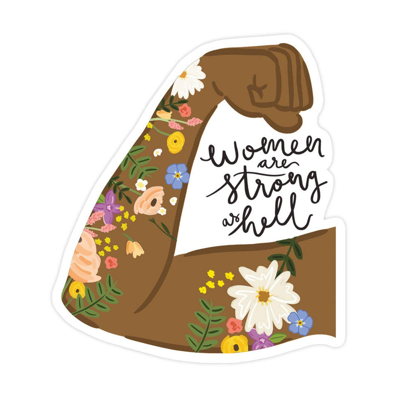 Strong as Hell Vinyl Sticker - Brown