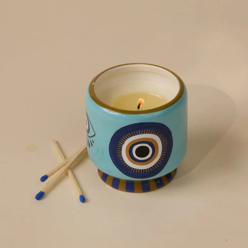 A Dopo 8oz Handpainted Ceramic Candle