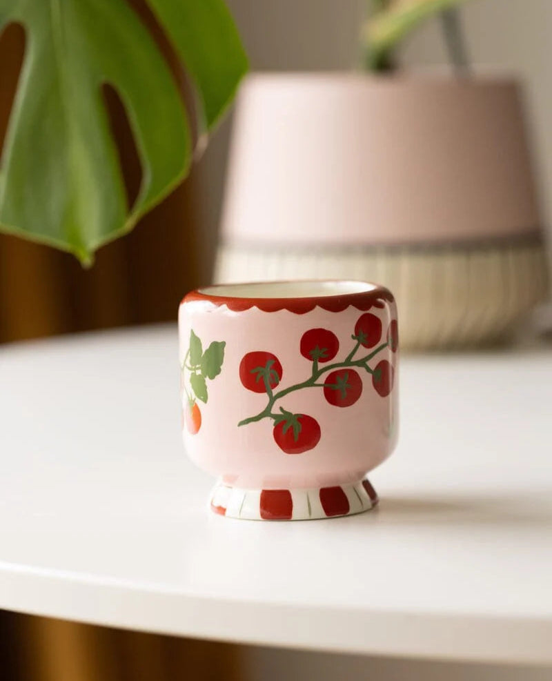A Dopo 8oz Handpainted Ceramic Candle