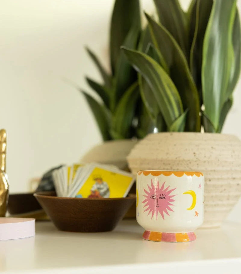 A Dopo 8oz Handpainted Ceramic Candle