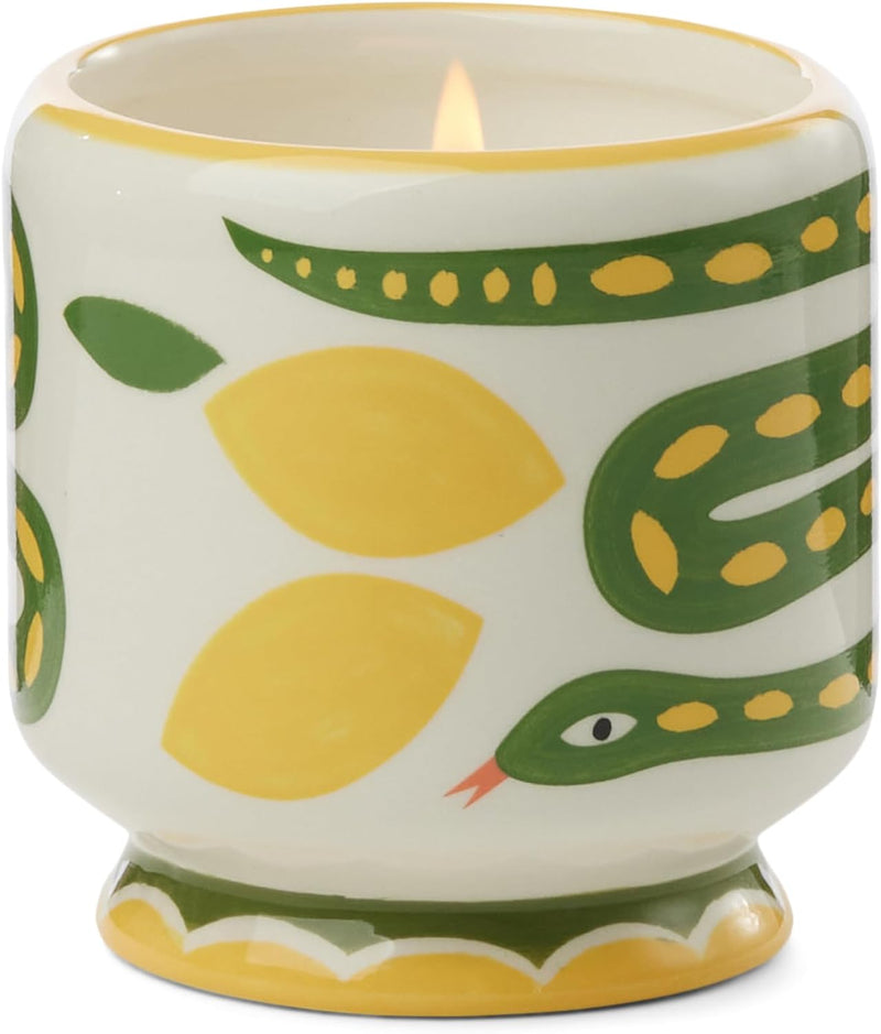 A Dopo 8oz Handpainted Ceramic Candle w/ Dustcover