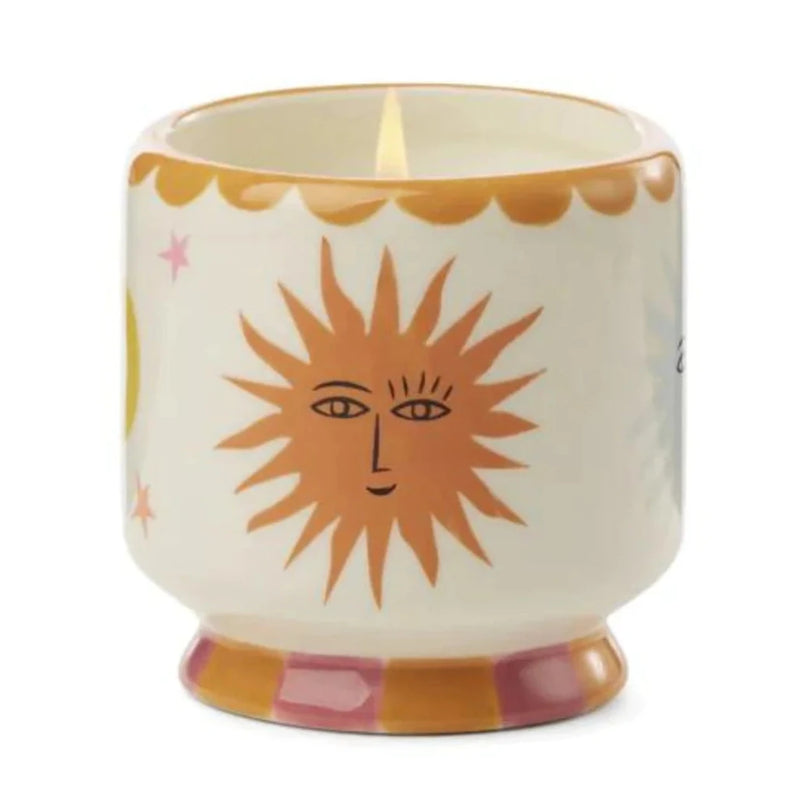 A Dopo 8oz Handpainted Ceramic Candle w/ Dustcover