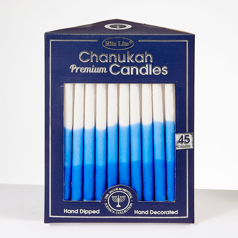 Tri-Color Blue Premium Hanukkah Candles