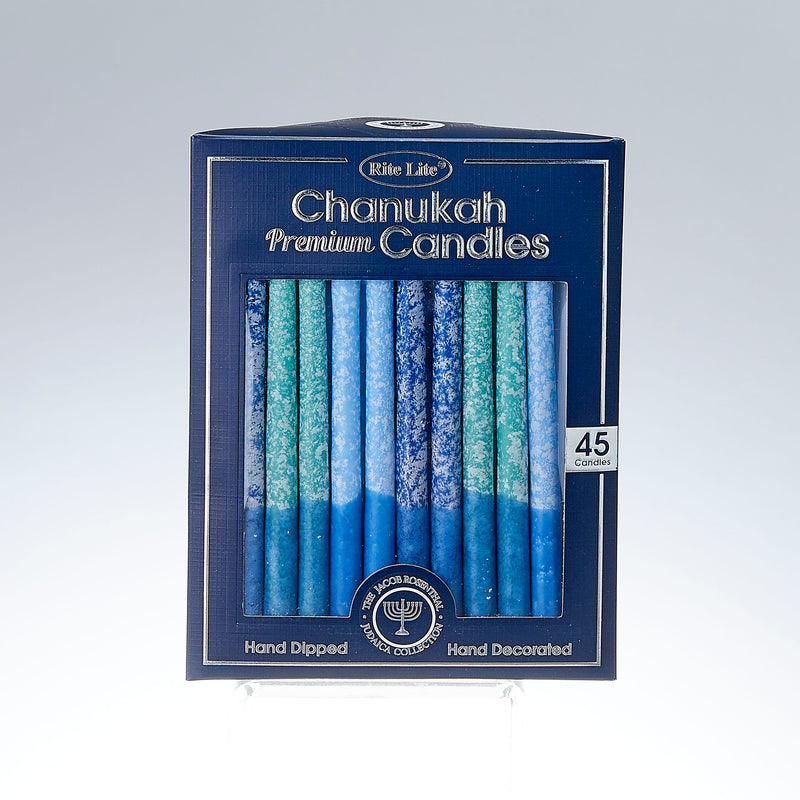Frosted Shades of Blue Premium Hanukkah Candles