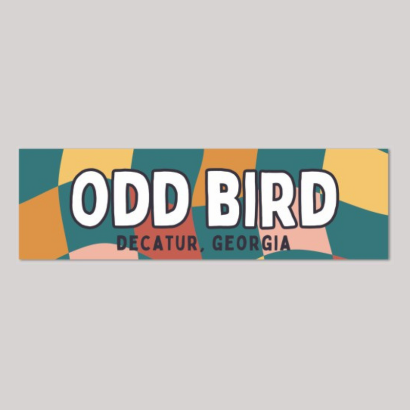 Odd Bird Checkered Bumper Sticker