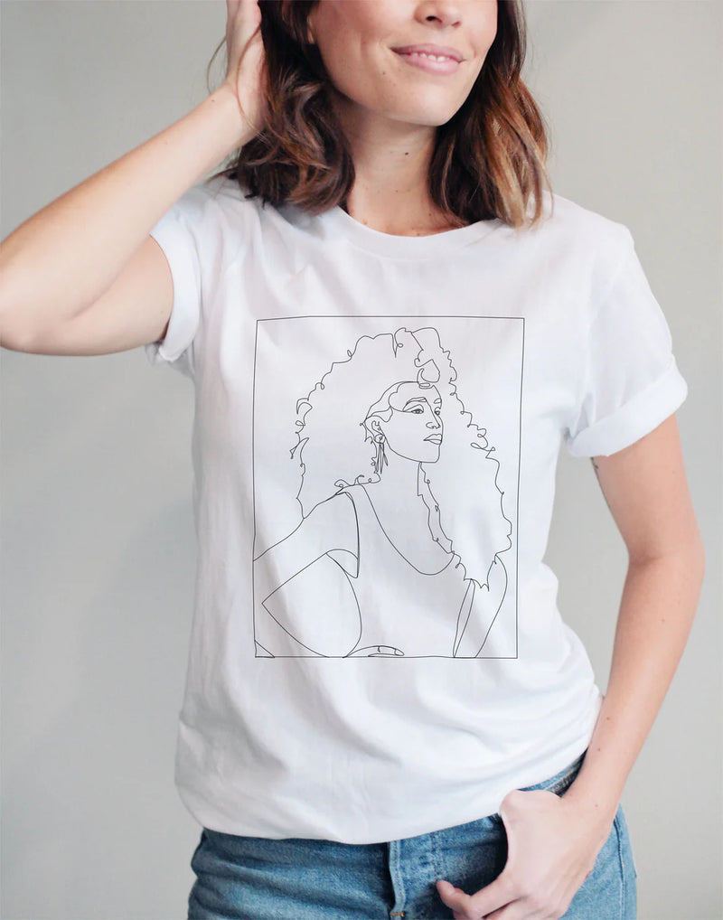 Whitney Houston Line Art Tee