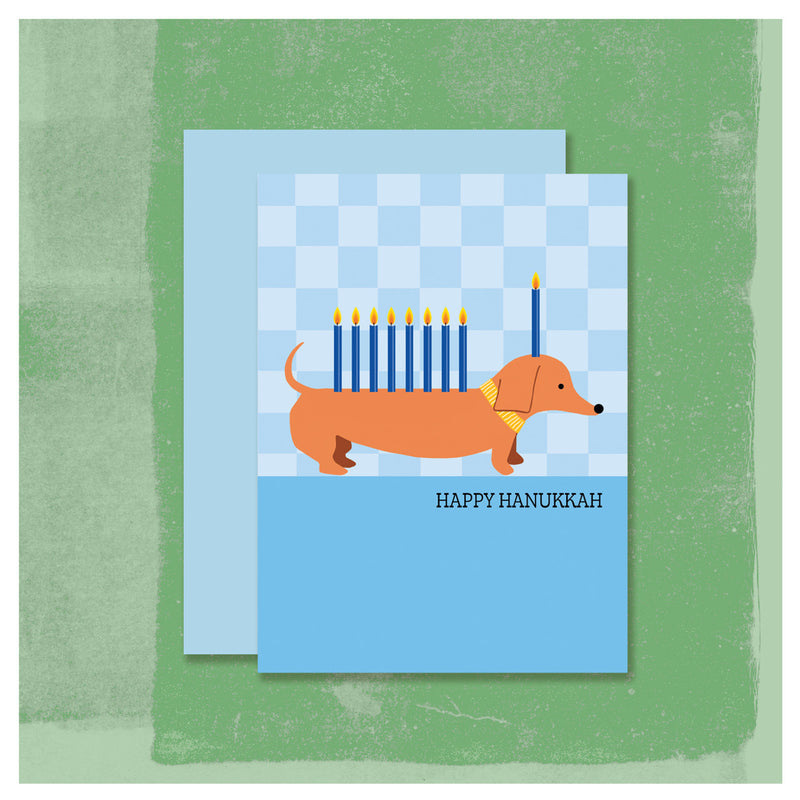 Doxie Menorah Holiday Card