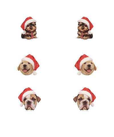 Christmas Santa Dog Studs