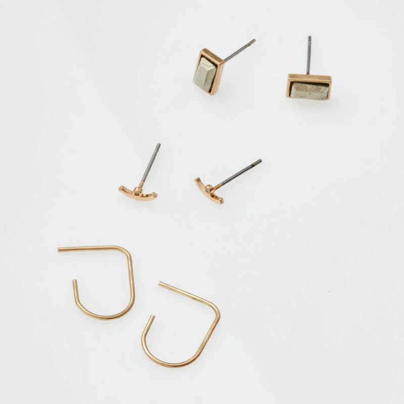 Courtney Stud Trio - Gold