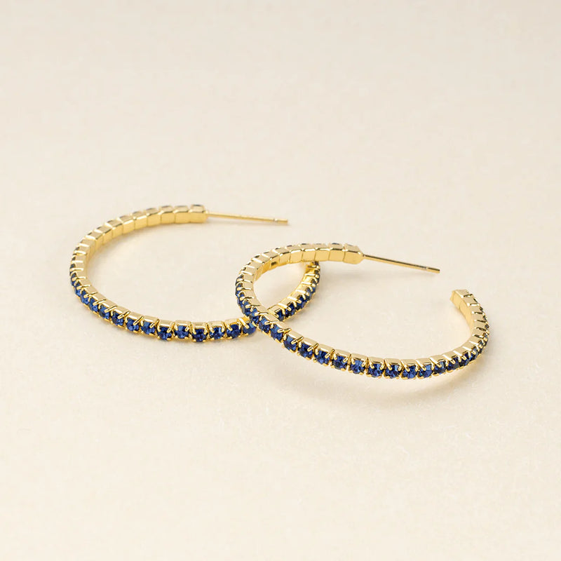 Sparkle & Shine Small Hoop Earrings - Montana Blue/Gold