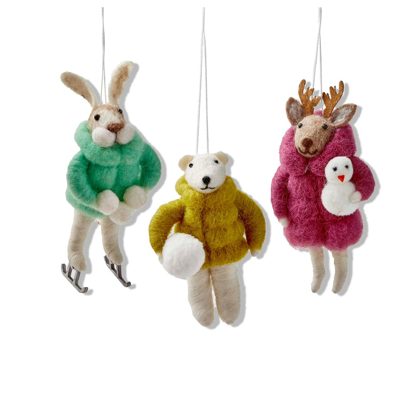 Snow Day Critter Ornament (Assorted)