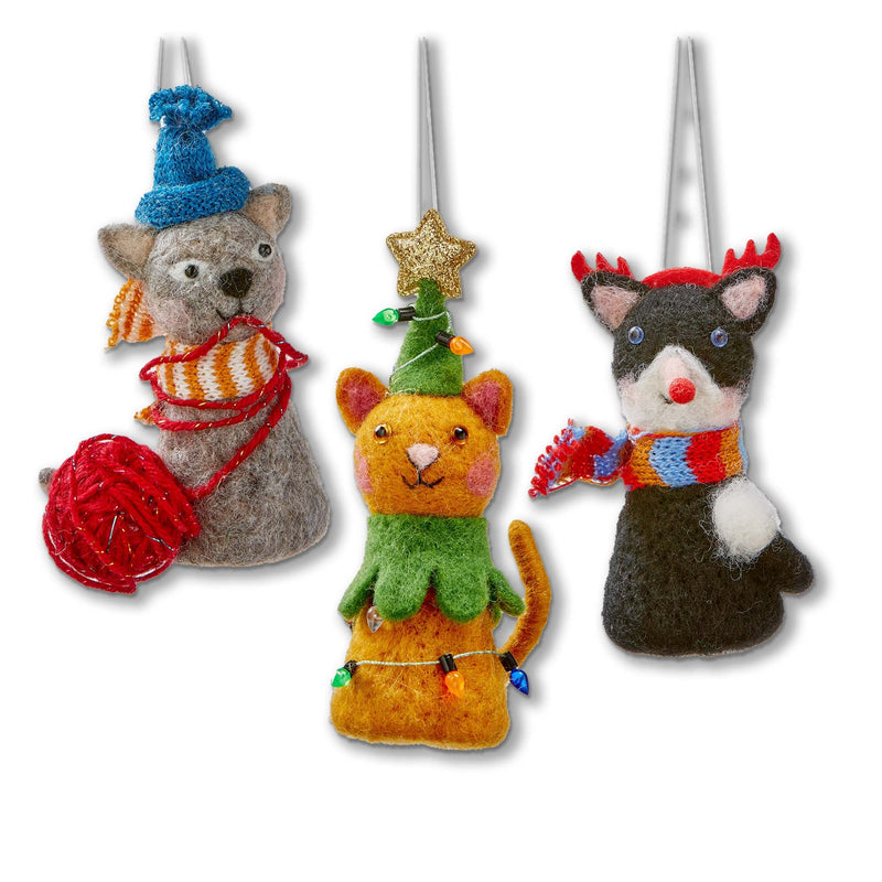 Cat in Festive Outfit Ornament (Assorted)
