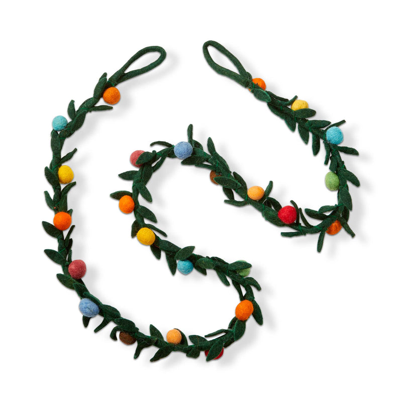 Colorful Leafy Wool Felt Garland