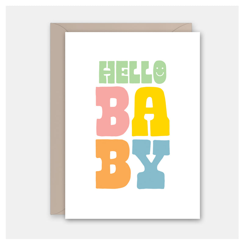 Pastel Hello Baby Card