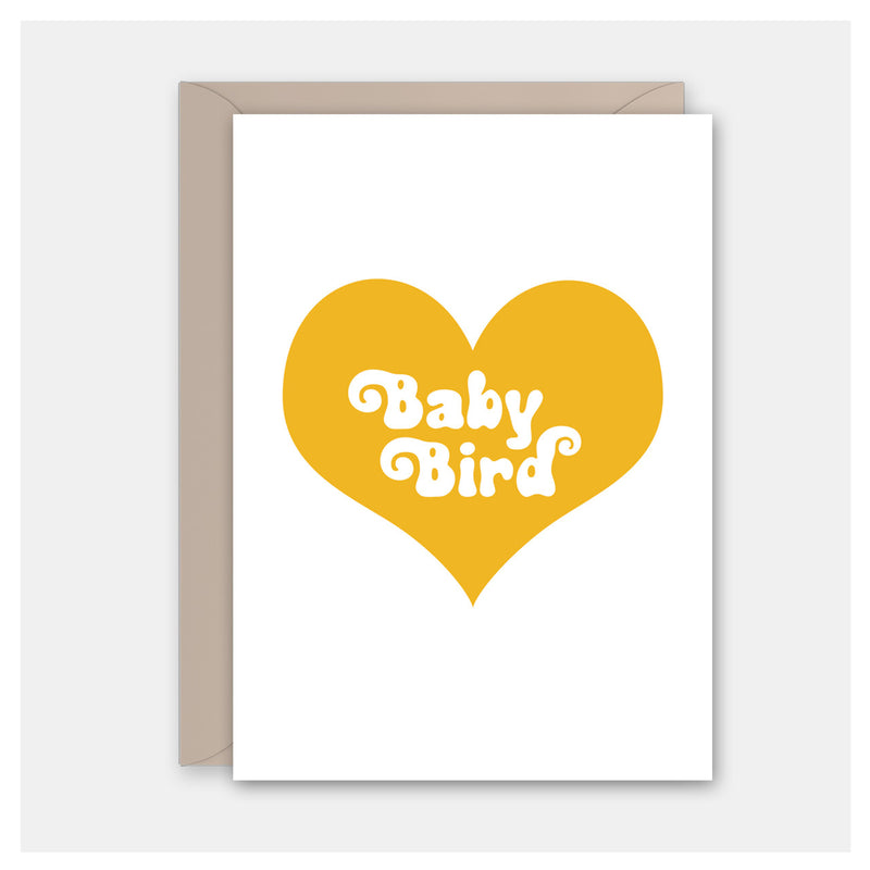 Baby Bird Heart New Baby Card