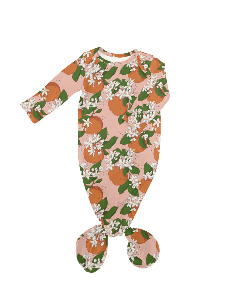 Orange Blossoms Knotted Infant Gown