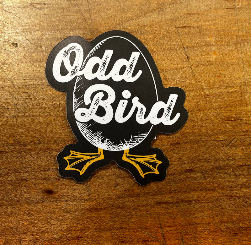 Odd Bird Egg Black & Yellow Sticker