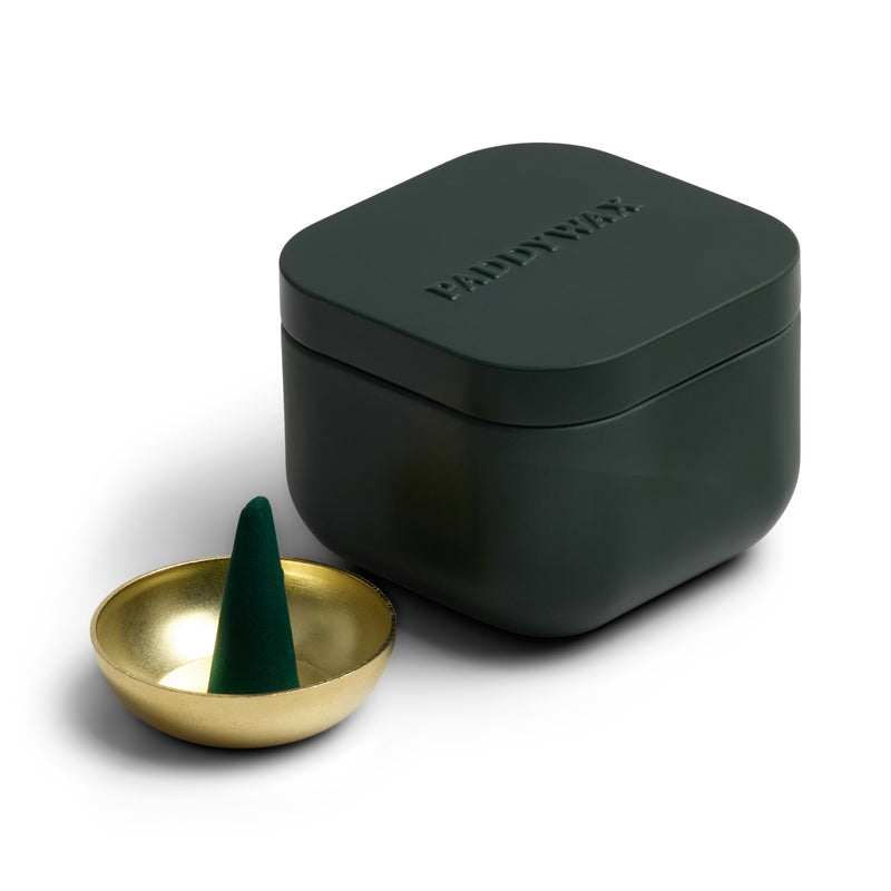 Incense Cones with Cubed Tin and Holder