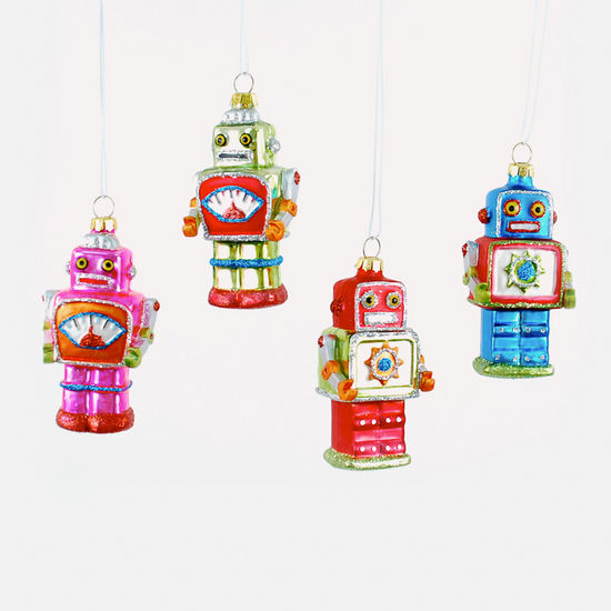 Mini Robot Glass Ornament (Assorted)