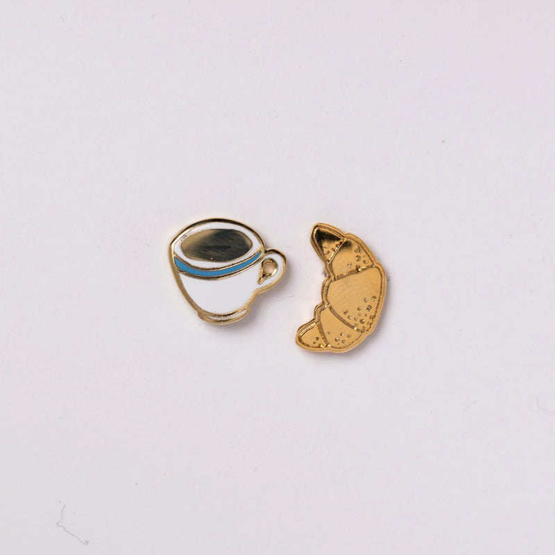 Coffee & Croissants Stud Earrings