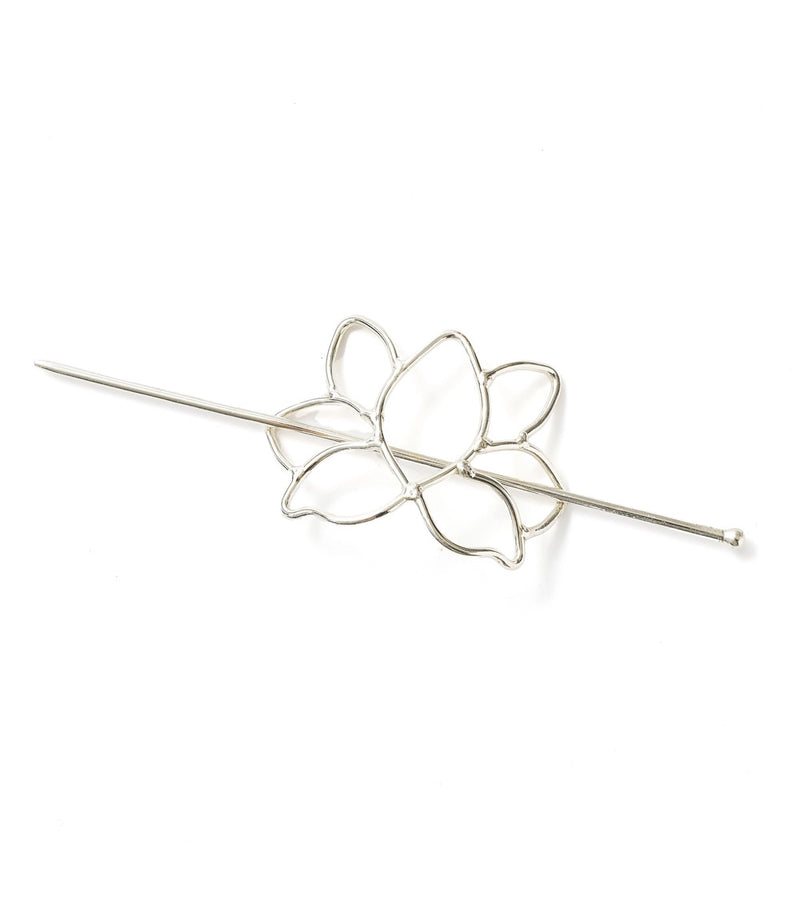 Kairavini Lotus Hair Pin in Silver