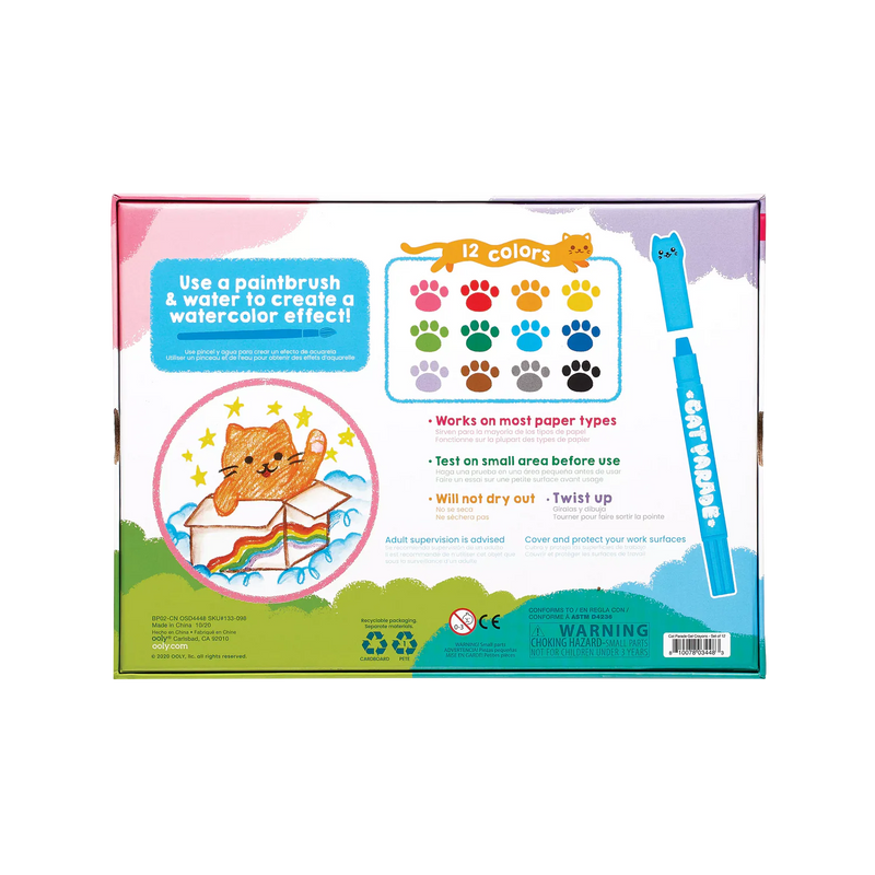 Cat Parade: Twist-Up Watercolor Gel Crayons - Set of 12