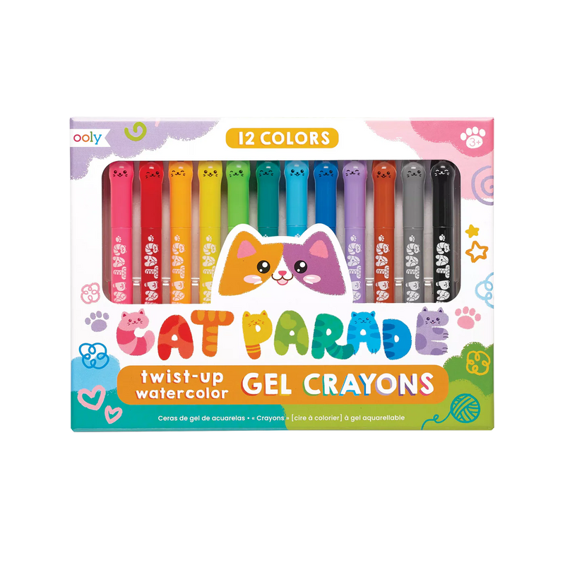 Cat Parade: Twist-Up Watercolor Gel Crayons - Set of 12