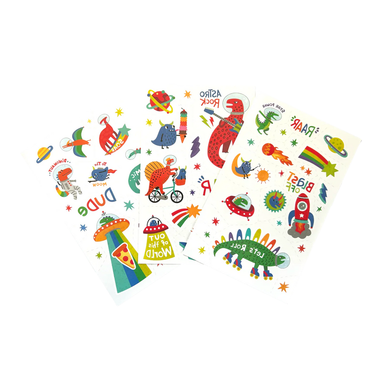 Tattoo-Palooza Glow in the Dark Temporary Tattoos - Zero Gravity Dinos