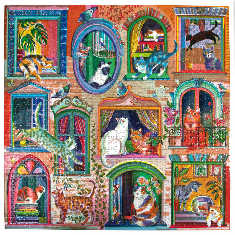 Cats in Window 1000 Piece Puzzle