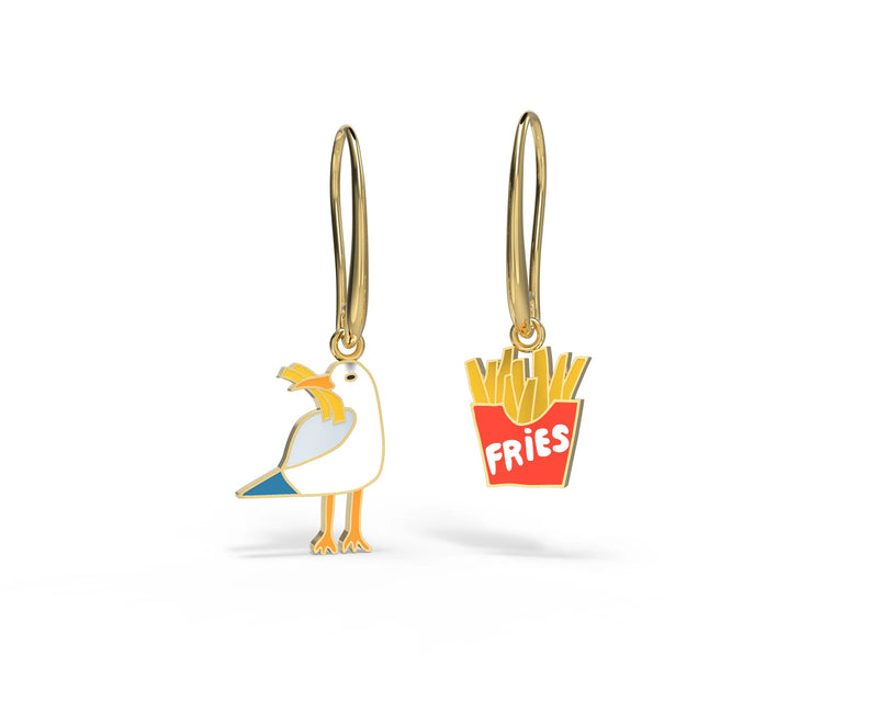 Seagull & Fries Hanging Earrings