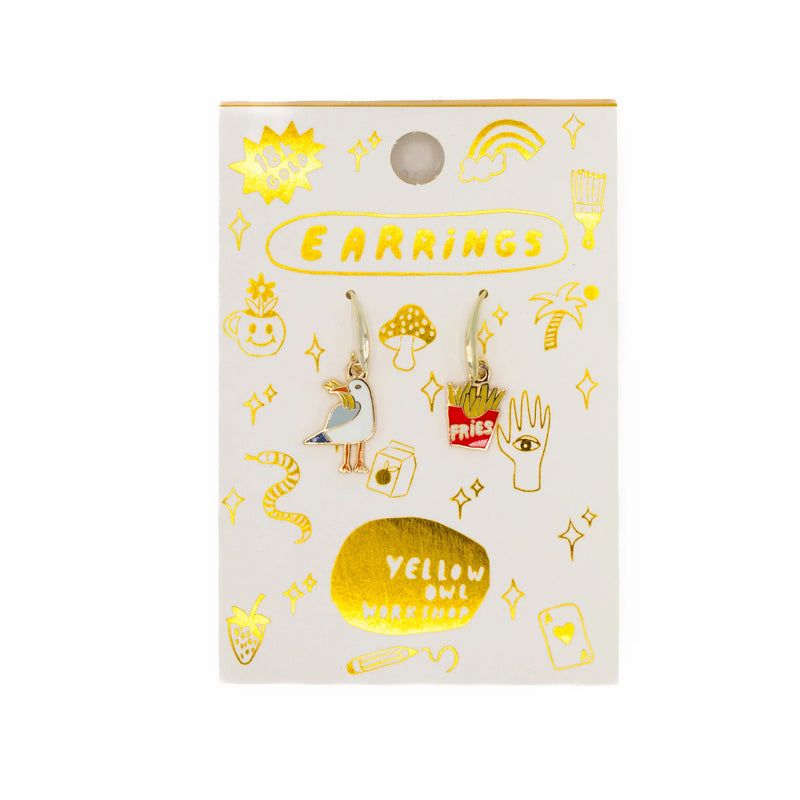 Seagull & Fries Hanging Earrings