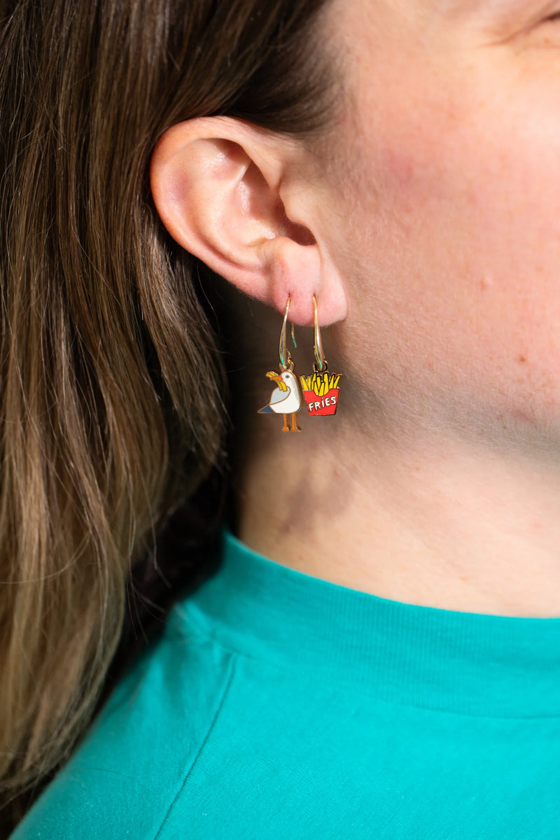 Seagull & Fries Hanging Earrings