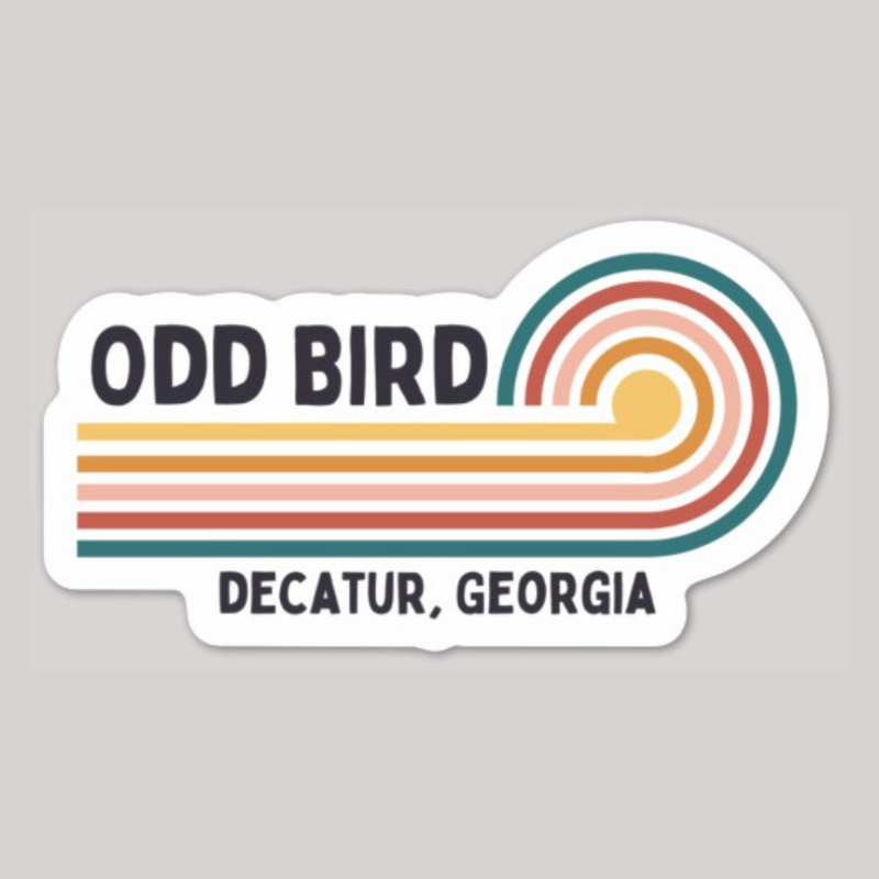 Odd Bird Stripes Die Cut Sticker