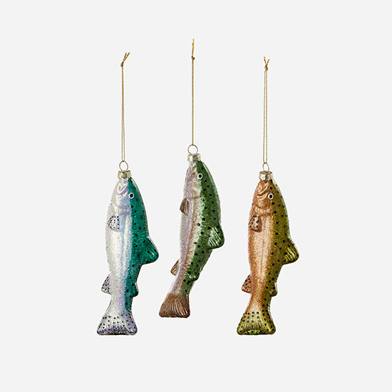 Trout Fish Glass Ornament (Assorted)