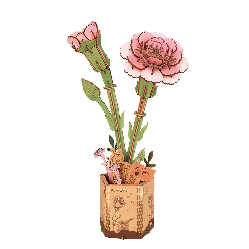 Pink Carnation DIY Wooden Flowers