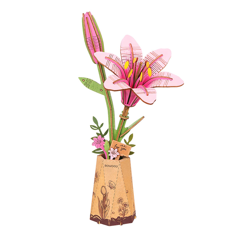 Pink Lily DIY Wooden Flowers