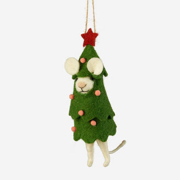 Star & Tree Mouse Wool Ornament (2 Styles)