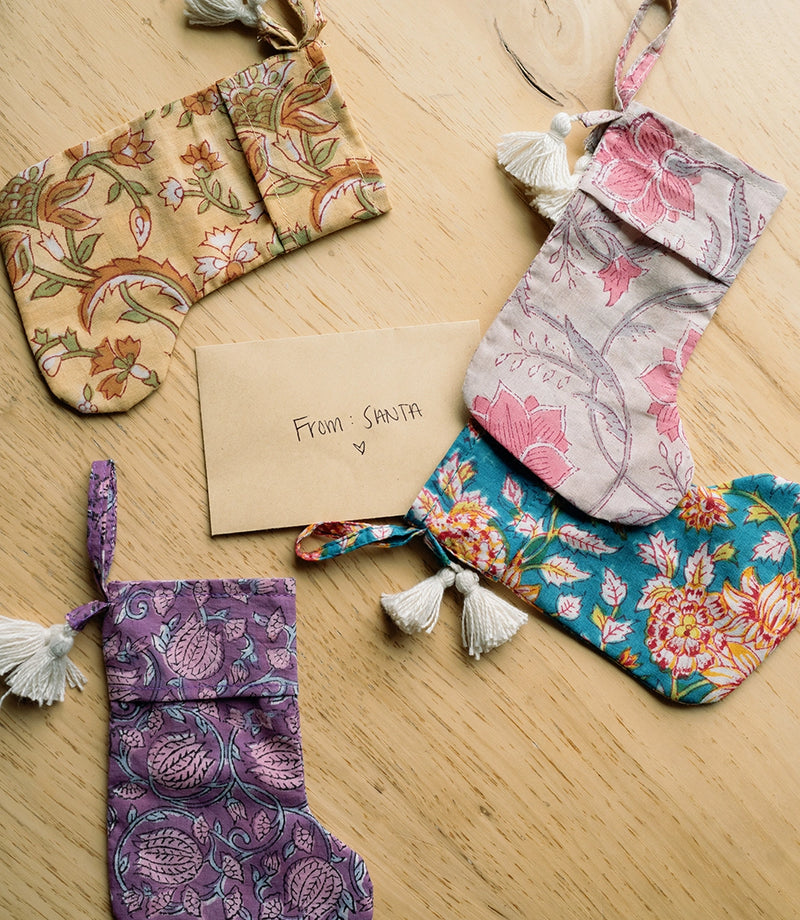 Mini Holiday Cotton Stocking (Assorted)