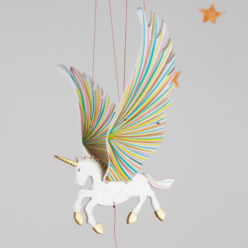 Golden Unicorn Flying Mobile