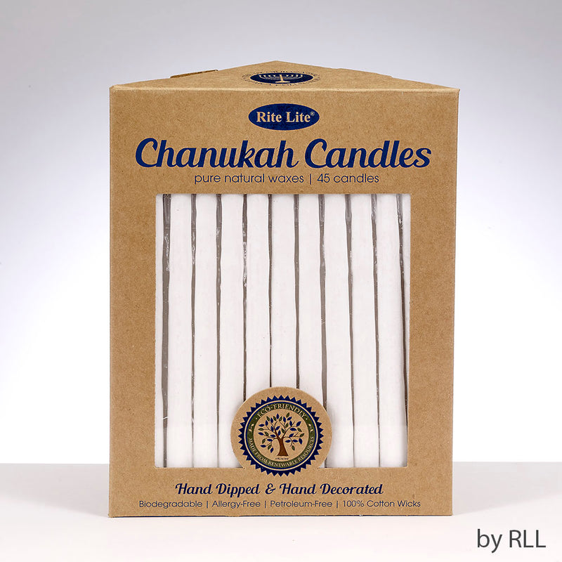 White Natural Wax Hanukkah Candles