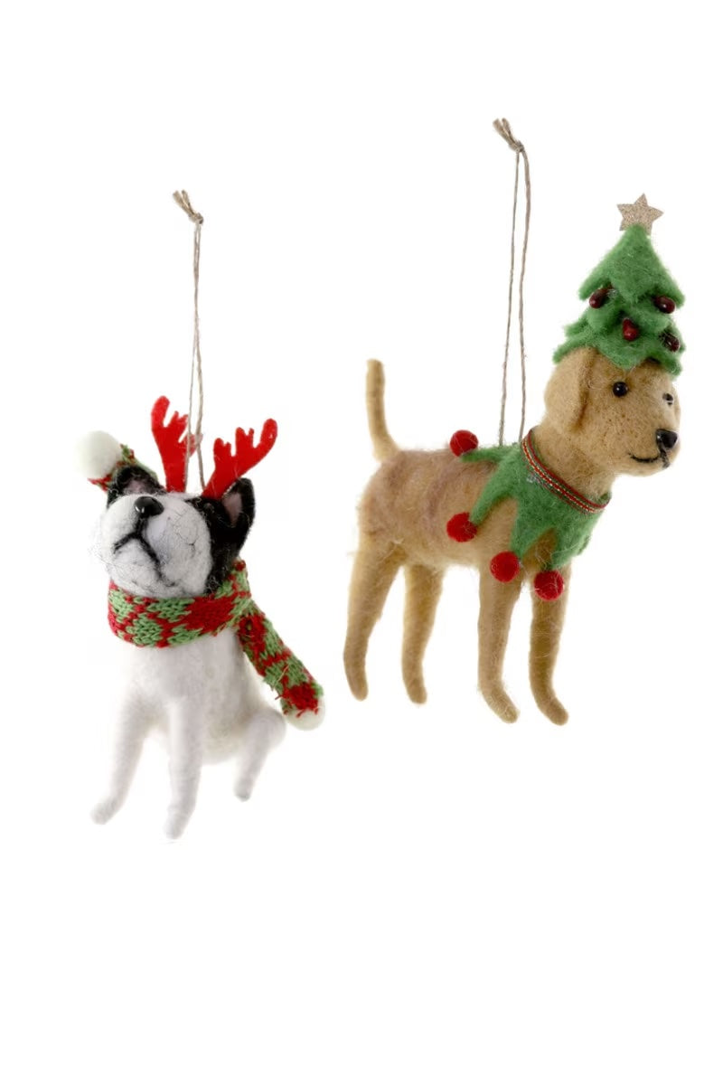 Felt Friends Christmas Dog Ornament (Assorted)
