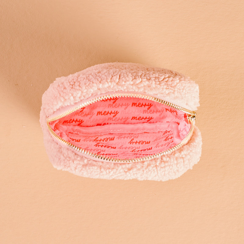 Red Gift Bow Square Teddy Pouch