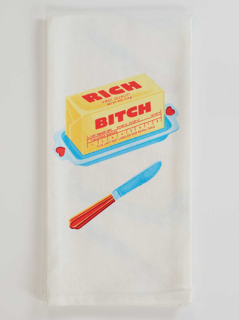 Rich Bitch Printed Dish Towel