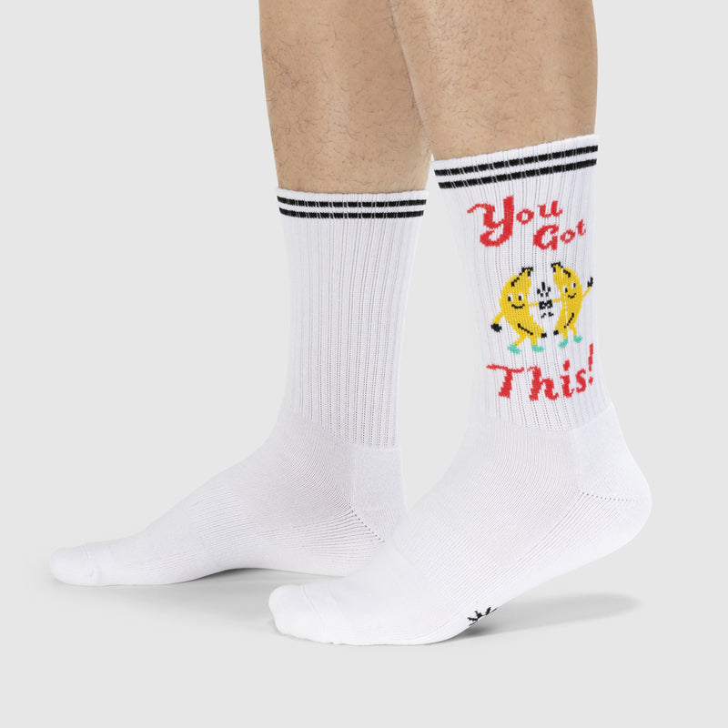 Ayyee, You Got This! Athletic Ribbed Crew Socks
