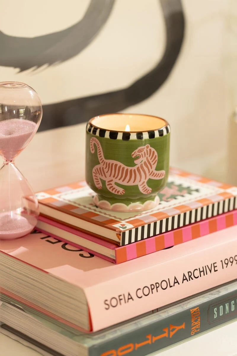 A Dopo 8oz Handpainted Ceramic Candle