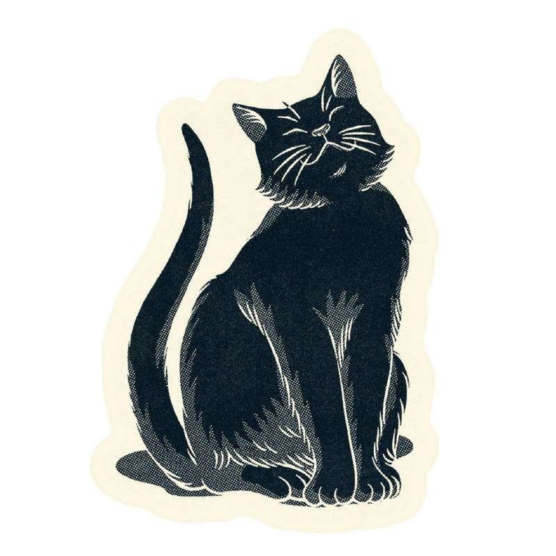 Smiling Black Cat Sticker