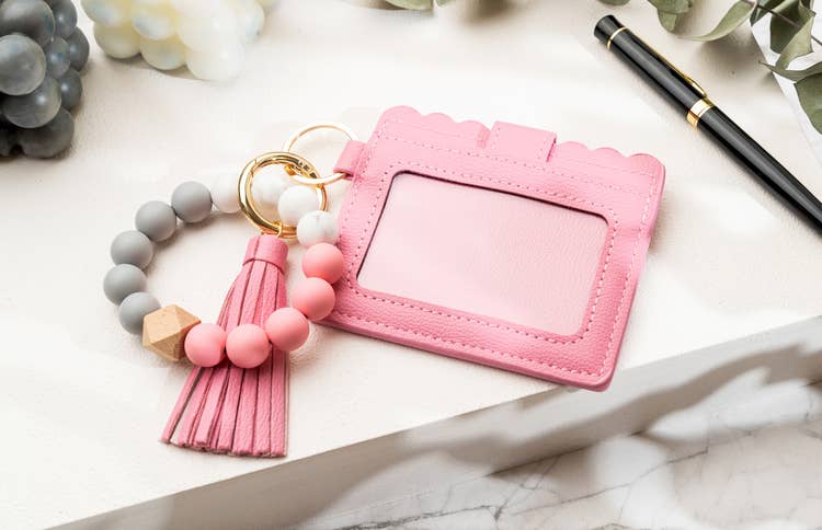 Leather Keychain Wallet with Wristlet