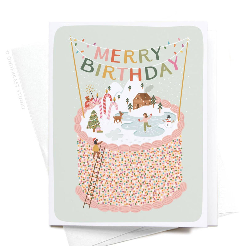 Merry Birthday Cake Card